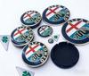 10pcs 11pcs for Giulia Stelvio Mito 159 166 156 147 56mm 74mm Gold Steering Wheel Badge Caps Car Front Hood Emblem KE2