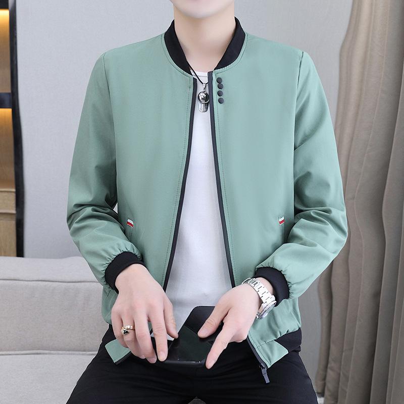 Jacket Men's Spring and Autumn New Work Jacket Men's Solid Color Loose Trendy Baseball Uniform Men's Casual Sports Jacket