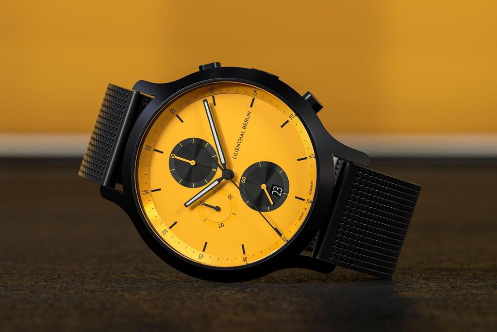 Хронограф Lilianthal Berlin с датой, Сделано в, Модель, Черный, Мужской дисплей, Германия, C01-116-B023C,