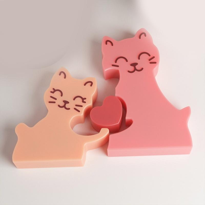 Desktop Ornament Mold Animal Holding Love Heart Candle Mould Silicone Mould for Jewelry Making and Handmade Craft