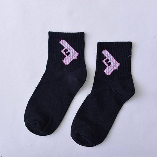 Women Daily Socks Harajuku Korea Japanese Cotton Kitten Flame Socks Men Chinese Cactus Gun Shark Alien Christmas Socks