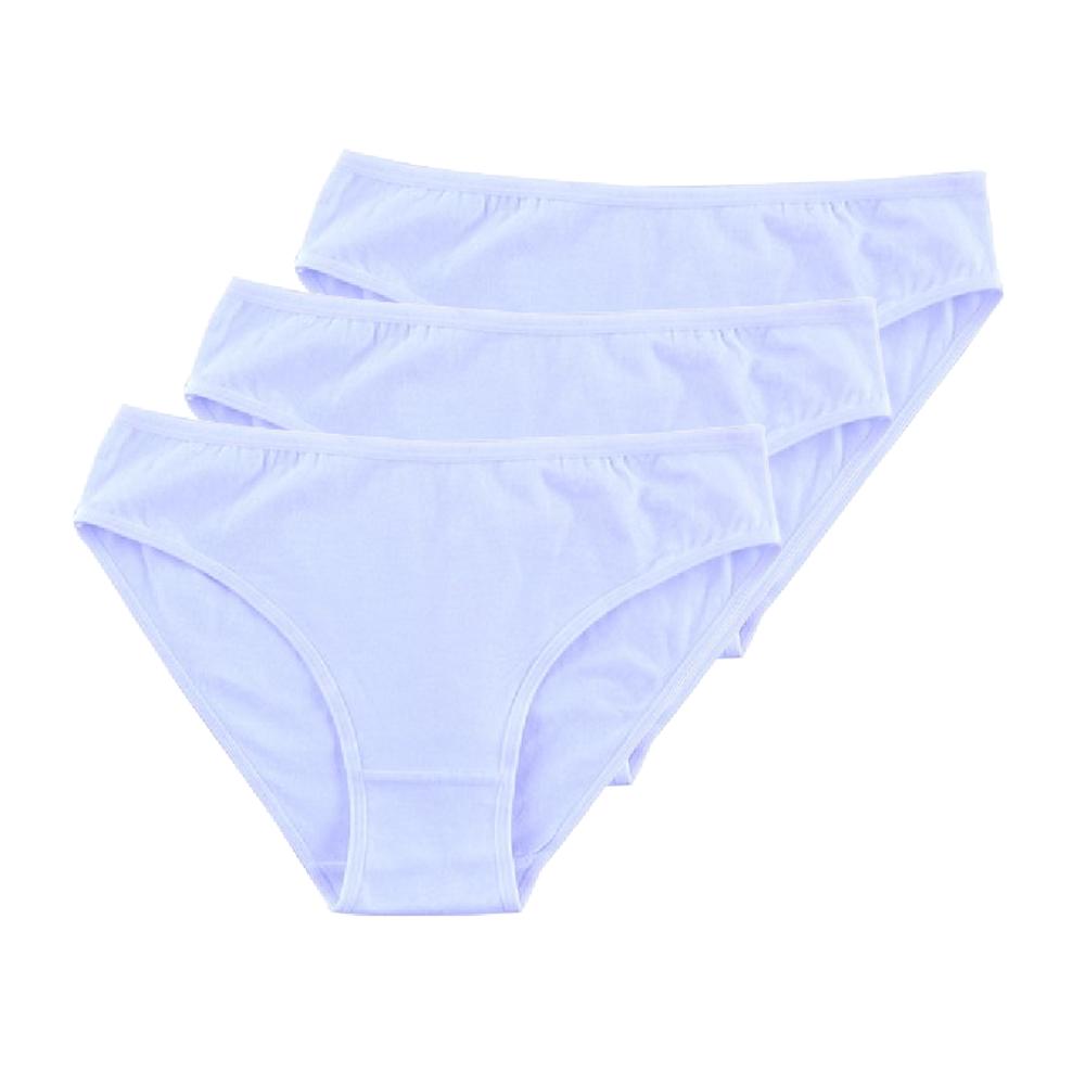 3 шт. женское нижнее белье со средней талией, трусы, нижнее белье, большие трусики для девочек, однотонные трусы