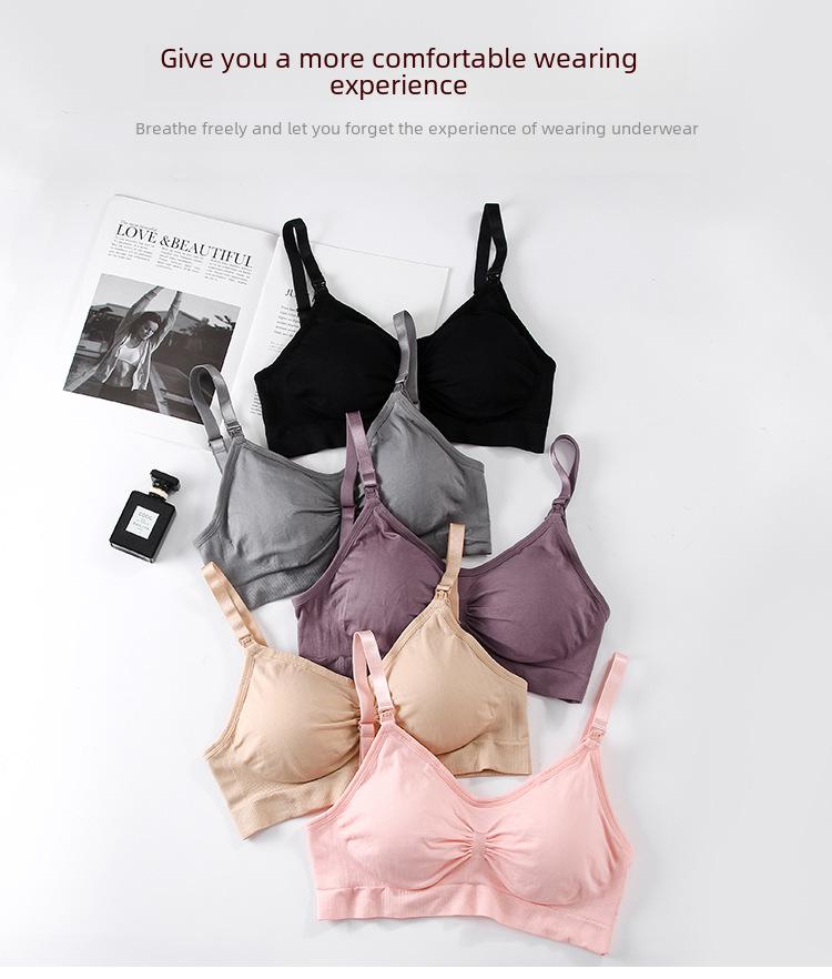 Seamless Maternity Nursing Bra - Large Size, Front Buckle, No Underwire, Anti-Sagging