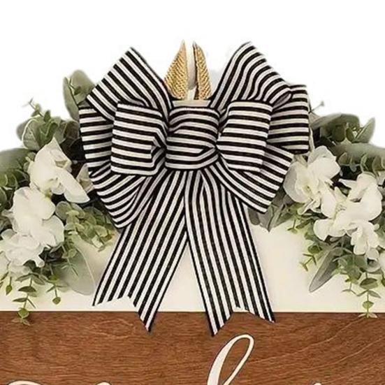 Деревянный приветственный знак на входной двери, приветственный знак с бантом, диаметр 12 дюймов, круглый знак