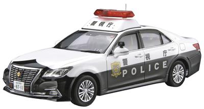 Aoshima Bunka Kyozaisha The Model Car Series Toyota GRS210 Crown Patrol Car Police Пластиковая модель 1/24 № 129 '16