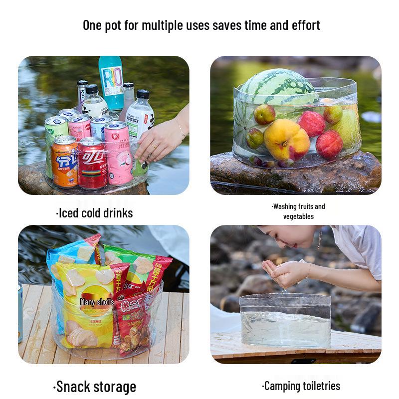 Портативная складная прозрачная раковина для кемпинга, пикника и путешествий