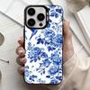 Сине-белый фарфоровый чехол для телефона iPhone17,16,15,14,13,12,11 Plus,Pro Max Черный Конфетный серебристый чехол для телефона
