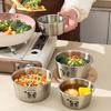 WORTHBUY Контейнер для еды из нержавеющей стали 304 с герметичной крышкой, штабелируемый, для холодильника, для фруктов, овощей, мяса, для сохранения свежести, для микроволновой печи и духовки