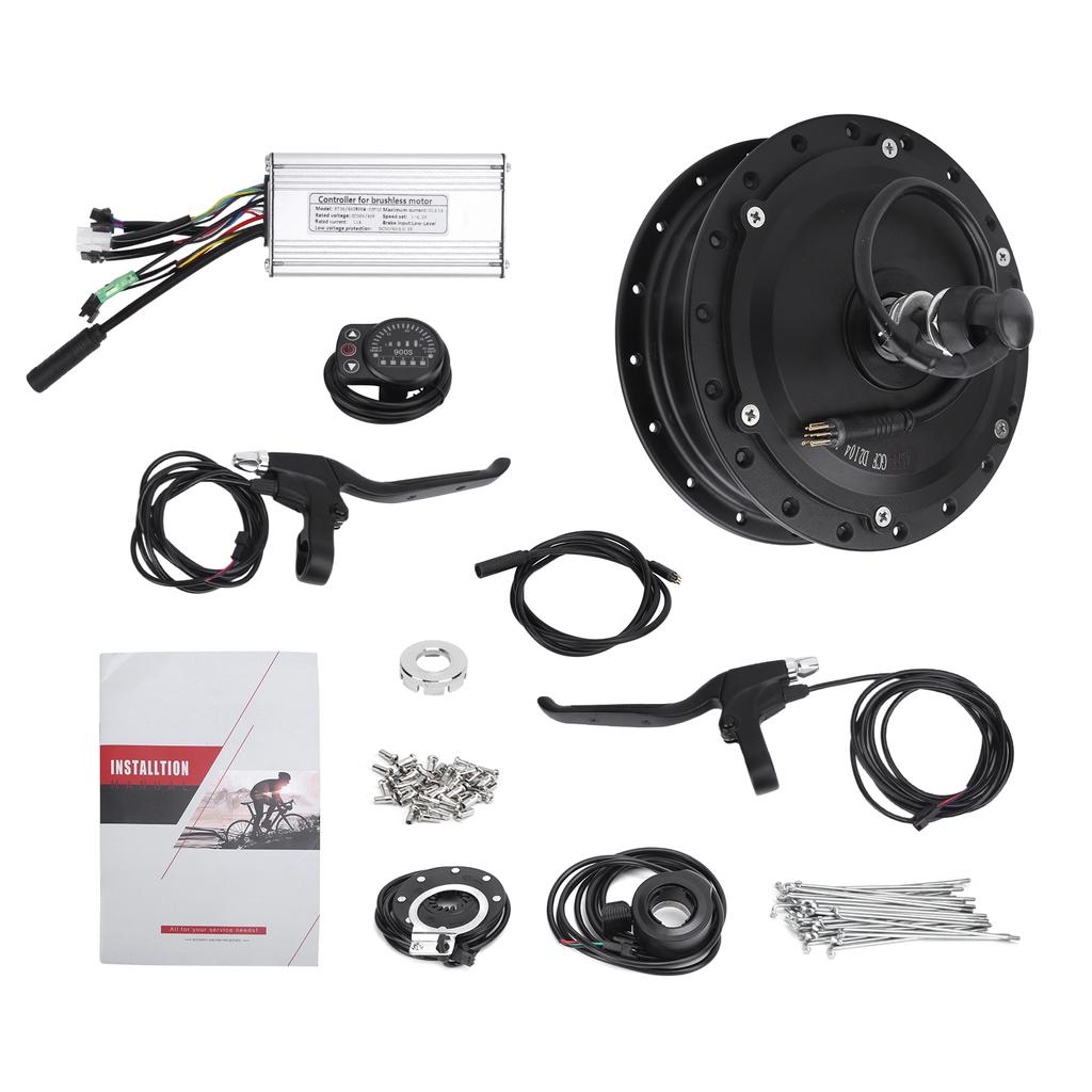 Electric Bicycle Conversion Kit 36V 500W Front Wheel Hub Motor Set with KT‑900S Display Meter for 12G Wheel20inch 12G