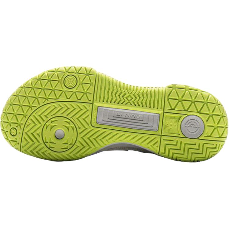 Li Ning Kids Basketball Comfortable Soft Durable Mid-Top Basketball Shoes Kids Sneaker Light-Lime Asphalt-Gray YKBV058-1