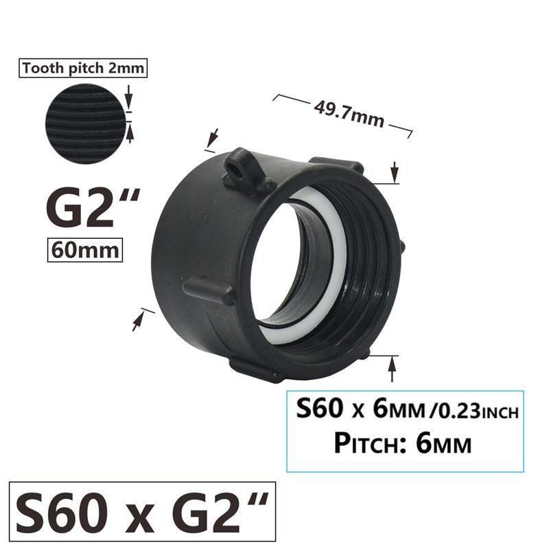 Адаптер для бака IBC S60 x 1/2" 3/4' 1" 1,5 2" 63/75/80/100 мм резьбовое соединение Ton Barrel Connect 1000 литровое соединение для бака IBC