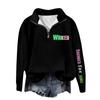 Женская модная универсальная толстовка с длинными рукавами и принтом ведьмы на молнии