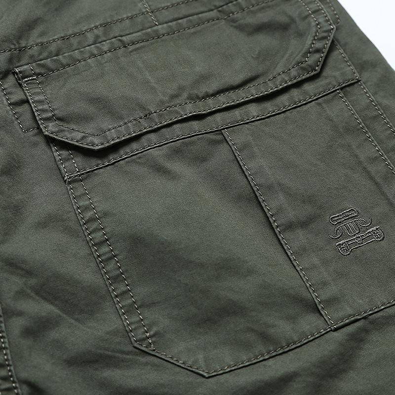 Мужские брюки хаки из стираного хлопка с несколькими карманами, европейско-американский стиль, 2017 - Модель 9913