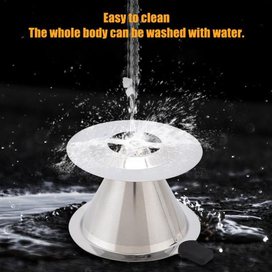 Фильтр для кофе Мелкая сетка Двухслойная многоразовая капельница для кофе Безбумажный капельный конус Ситечко для пивовара