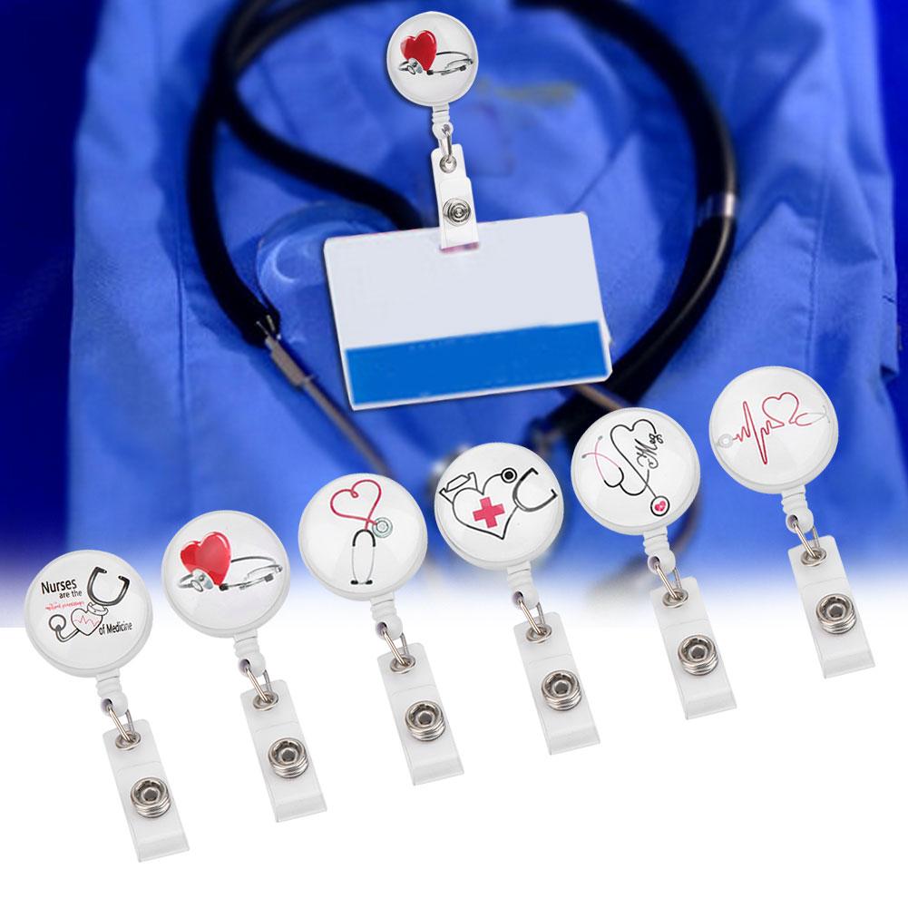 Retractable Badge Reel Clip Portable Nurse ID Name Card Badge Holders Accessory