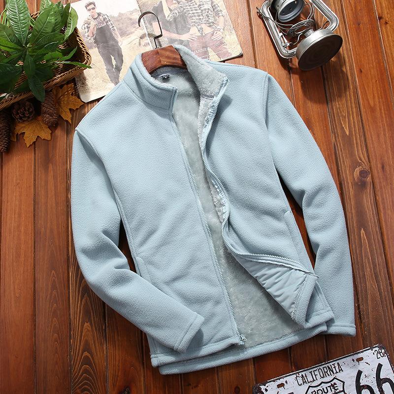 Зимний свитер, пальто, флисовая куртка, толстая однотонная куртка из кораллового флиса