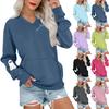 Women's Casual Fashion Halloween Print V-Neck Long-Sleeve Sweatshirt Lightweight Pullover Hoodie With Pockets