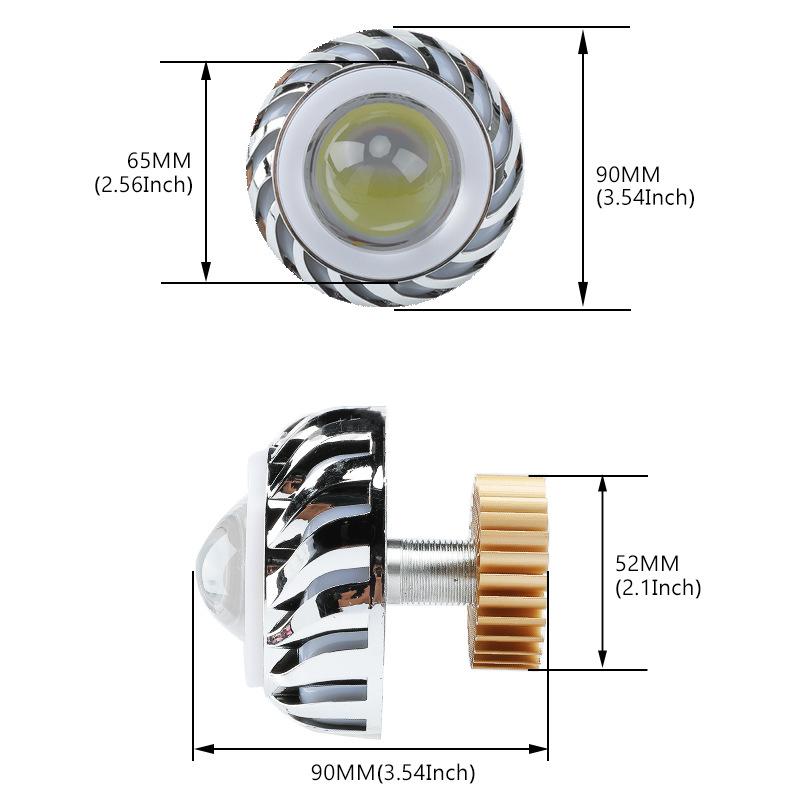 Многоцветный светодиодный фара Halo для мотоцикла, точечный светильник с белым светом, линза проектора, двойной фара Angel Devil Eye Cyclone-Type