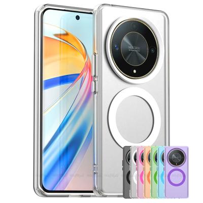 Для Honor Magic 6 Lite Чехол Чехол Honor Magic 6 Lite Capa Задняя крышка Прозрачный Беспроводная зарядка Круглый Магнитный Матовый Прозрачный Fundas