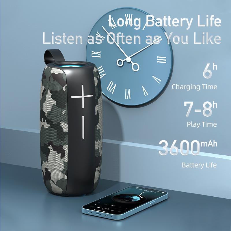 Портативный оригинальный Bluetooth-динамик, музыка, супермощный, высокое качество звука, наружная HiFi 3D-звуковая панель со светодиодом