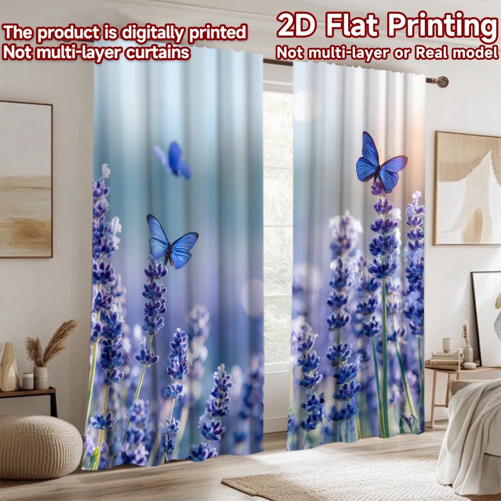 2D плотный фотофон Популярный гобелен Бабочки среди лаванды 100% полиэстер Праздничные фоны для Подходит для