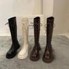 Thick-soled White Long Boots Women's Shoes 2025 New Spring, Autumn and Winter Small Brown Summer Long Knight Boots