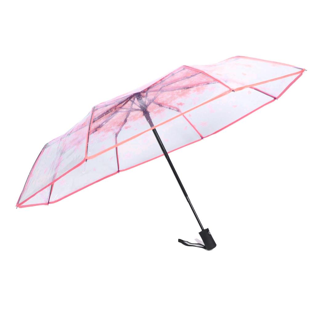 Автоматический зонт многоцелевой 8-спицевый модный прозрачный цветочный узор складной дорожный зонт