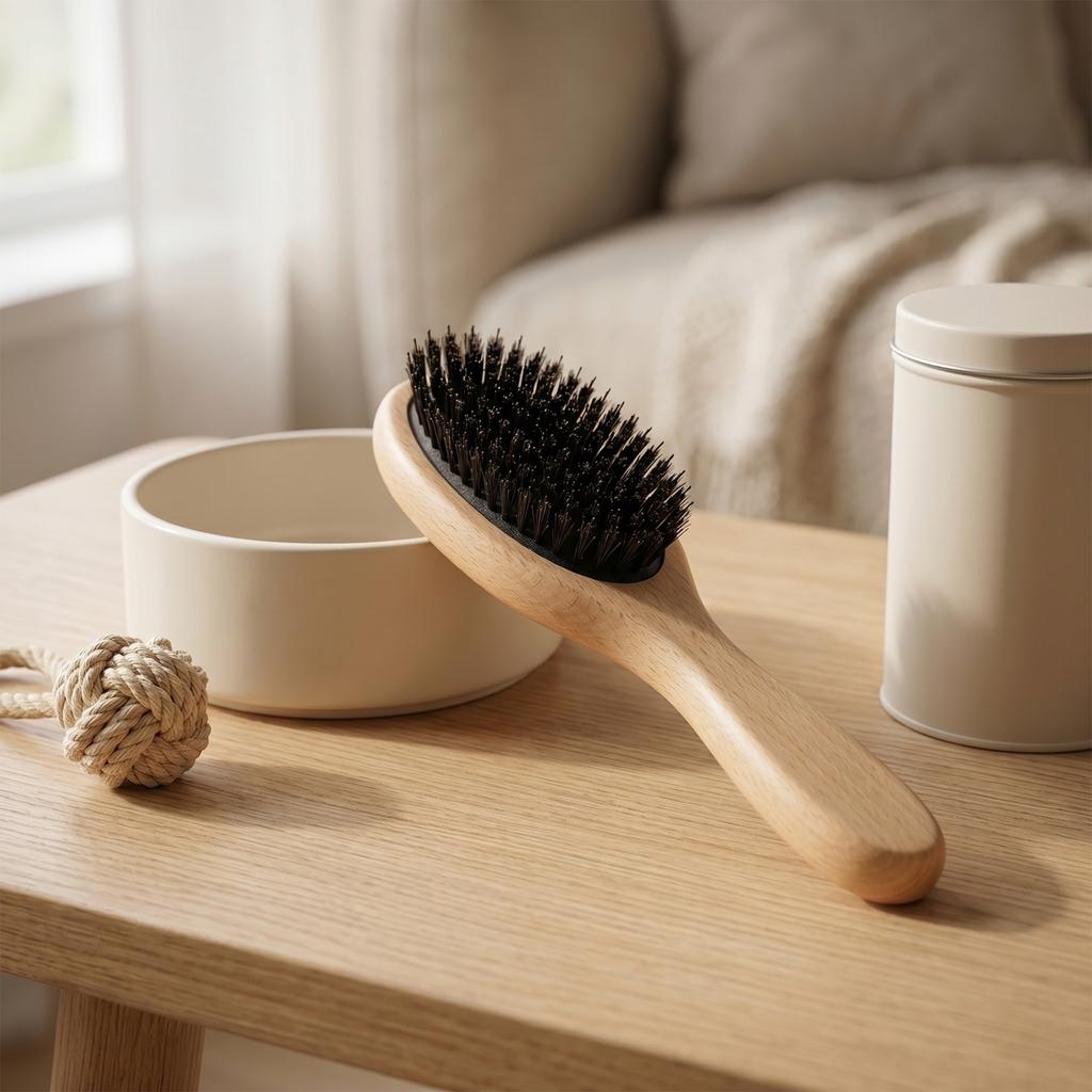 Pet Grooming Brush Wooden Handle Hair Removal Comb for Shedding and Cleaning Suitable for Various Pet Fur Types Durable Design