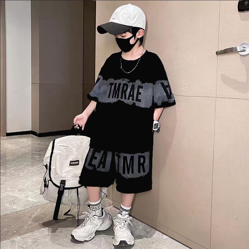 Boys' 2025 Sporty Summer Set: Trendy Short-Sleeved Pique for Older Kids