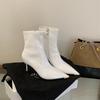 2025 осень и зима новая модная обувь металл острый носок темперамент короткие сапоги тонкие сапоги поклонник Muse острый носок тонкий каблук сапоги на высоком каблуке