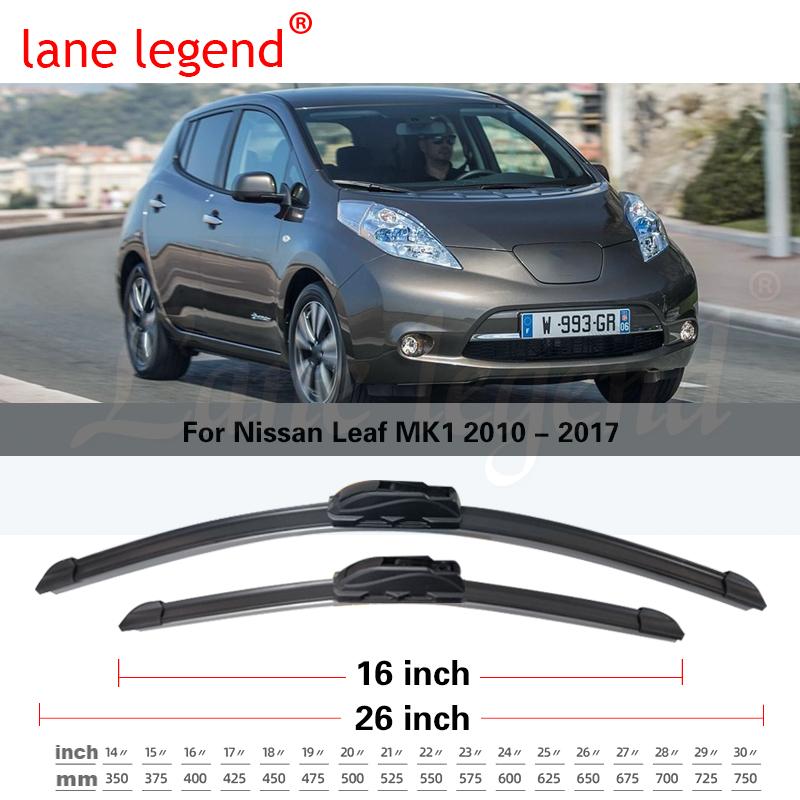 Car Wiper LHD Front & Rear Wiper Blades Set Kit For Nissan Leaf MK1 2010 - 2017 Windshield Windscreen Window Brush 26"16"10"