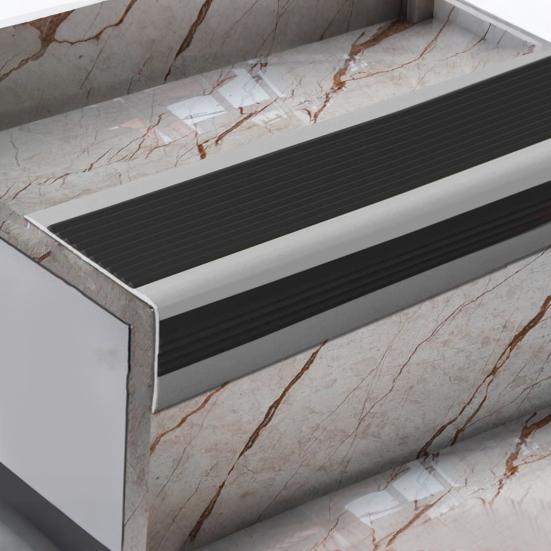 100CM Non-Slip Stair Nosing L-Shape Staircase Step Tread Self-Adhesive Stair Edge Protector Waterproof Indoor Outdoor Stair Nose Molding