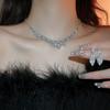 3Pcs U-Shaped Water Drop Pendant Necklace European Style Crystal Bride Jewelry Set  Ladies Gift