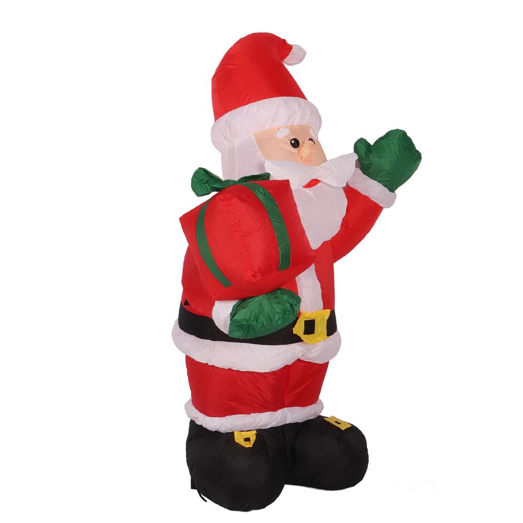 Рождественское надувное украшение 4 фута из полиэфирного волокна Дед Мороз держит подарок на Рождество