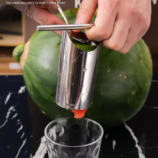 Измельчитель арбуза Yousheng, эффективный инструмент для сока из нержавеющей стали с нескользящей ручкой, круглый экстрактор сердцевины для легкого приготовления арбузного сока