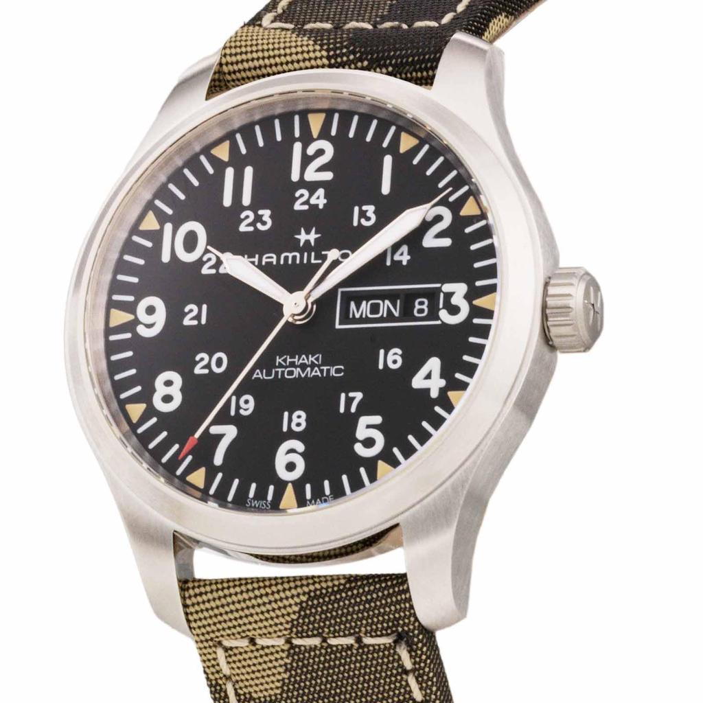 Watch Khaki Field Day Date Black Dial Stainless Steel Sapphire Glass Automatic 42MM Swiss Brand Watch H70535031 Camo [Hamilton] Men's [Item]