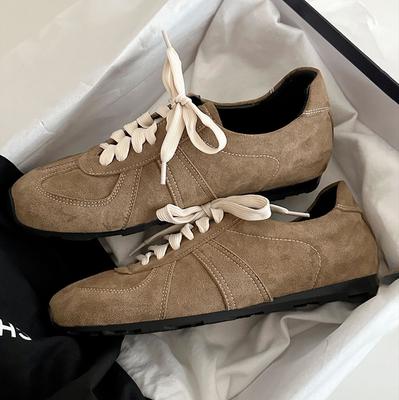 Версия из коровьей кожи~ Натуральная кожа повседневные спортивные туфли на шнуровке плоская подошва круглый носок с неглубоким вырезом немецкие тренировочные туфли модные универсальные Forrest