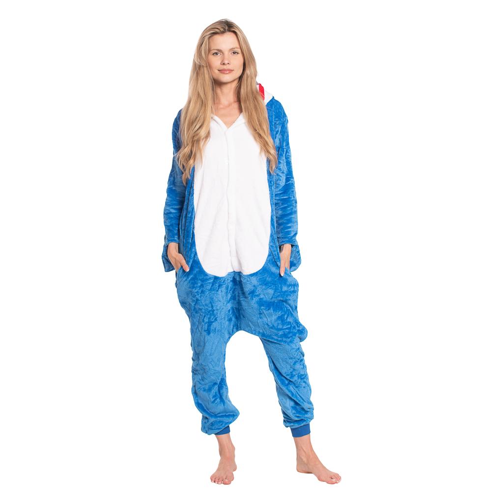 Piżama damska kombinezon kigurumi onesie kostium niebieski rekin 165-175 l