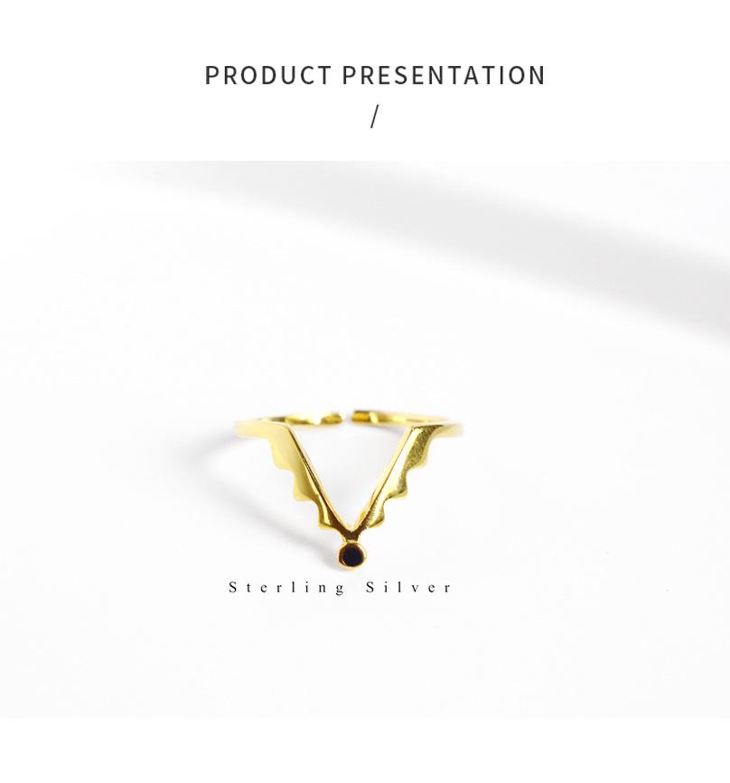 Chic Korean Style 925 Sterling Silver & 24K Gold Geometric Women's Ring