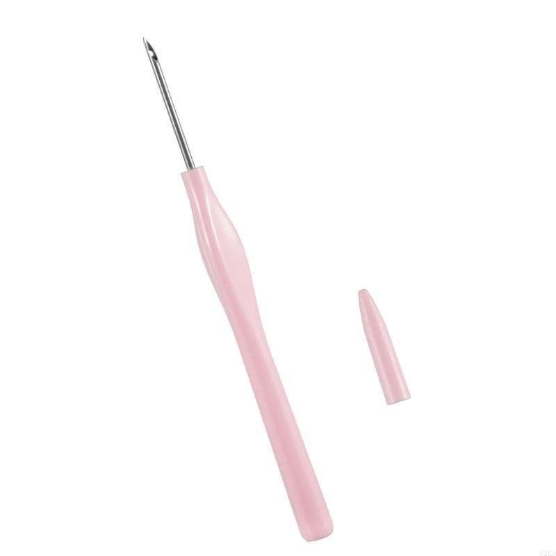 62KD Инструмент для вышивания пуансонной иглой, вышивальная ручка-игла с защитным колпачком, прост в использовании для рукоделия дома и в путешествиях