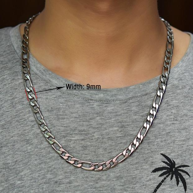 Classic Stainless Steel Figaro Chain Link Necklace Chains for Men Women Silver Choker Metal Jewelry Making Accessories