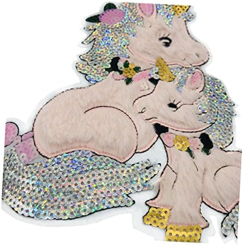 STOBOK 2 Pcs Unicorn Embroidered Patches Large Sew On Applique for Jackets Jeans DIY Clothing Decoration
