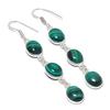 Malachite Gemstone 925 Sterling Silver Earring 2.76"