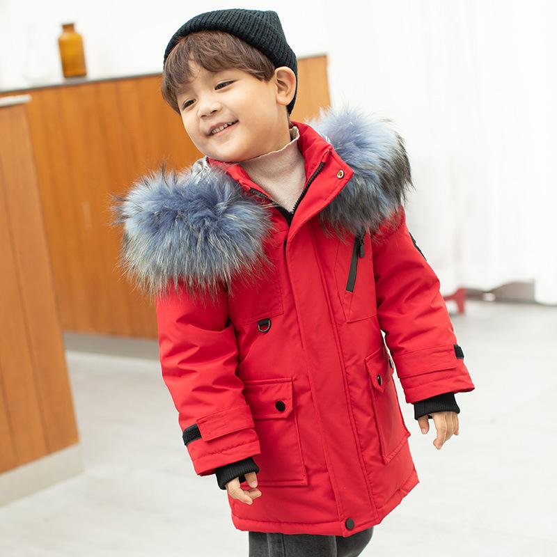 Утепленный пуховик для мальчиков, теплое пальто нового стиля
