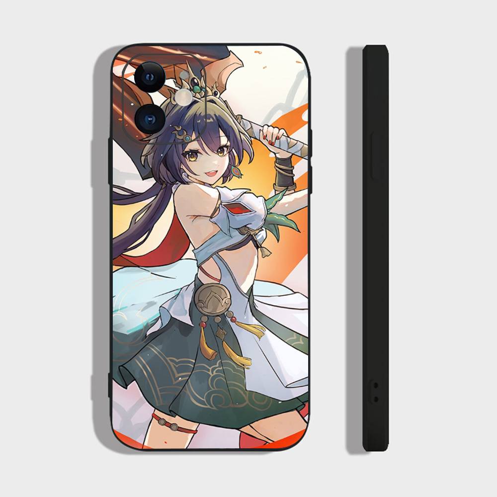 Yunli Анимированная игра Honkai Star Rail Чехол для телефона для iPhone 17 Air 16 15 14 13 Pro Max 11 12 Черный силиконовый чехол