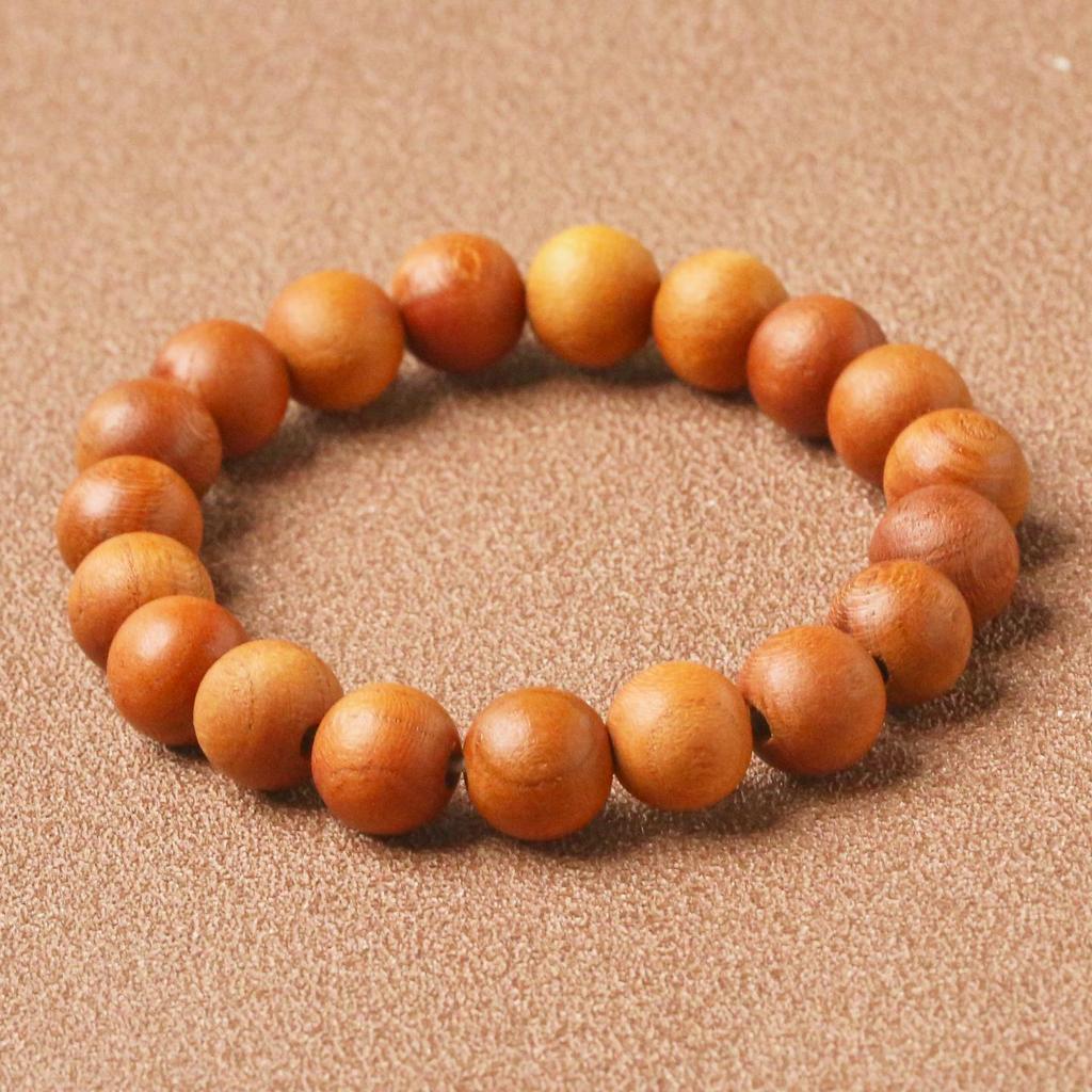 Peach Wood Buddhist Bead Bracelet: Men's and Women's Amulet with Cinnabar Rosary Beads