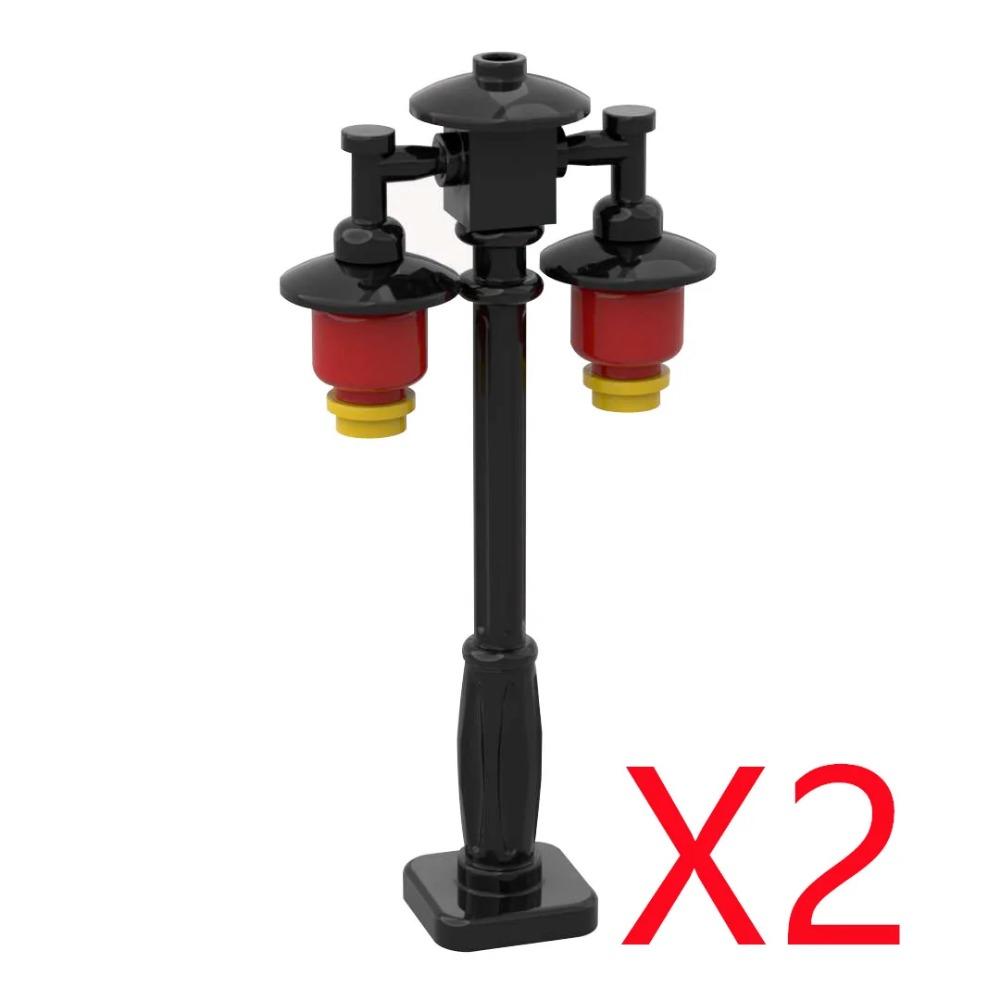 City Street Series Building Blocks Accessories Rail Transit Train Signal Light Railings Brick Toilet Flower Bed Phone Box Toy