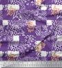Purple Japan Crepe Satin Fabric Brush Stroke & Leopard Animal Skin Printed Fabric 1 Metre 42 Inch