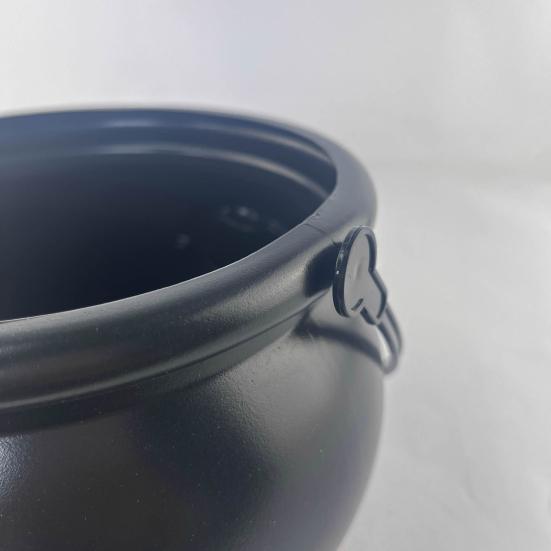 2Pcs Halloween Candy Bucket Large Witch Cauldron Black Plastic Kettle Halloween Pot Snack Container for Party Favors Cosplay Events