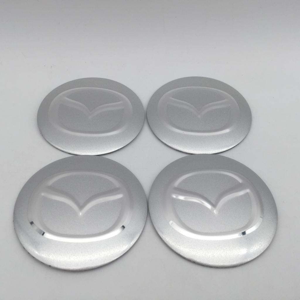 4pcs 3D forMazda MS 56mm 60mm 65mm Car Wheel hub Center Cap covers emblem Badge sticker Decal styling auto Accessories FF13